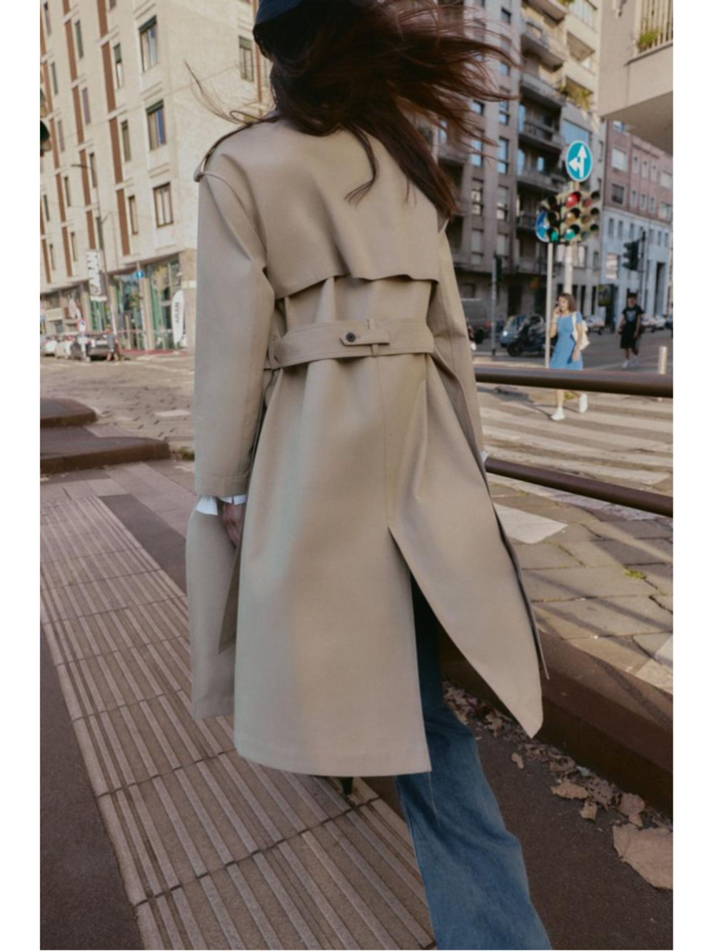 Zara Windproof Water Repellent Long Belted Trench Coat Size XS - Picture 4 of 10